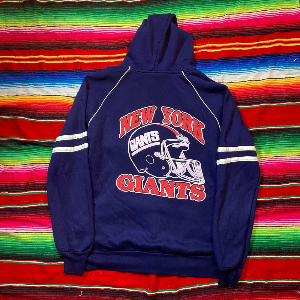 Vintage 80s New York Giants NFL Hoodie Blue Mens Medium Pullover Sweatshirt - Picture 4 of 8